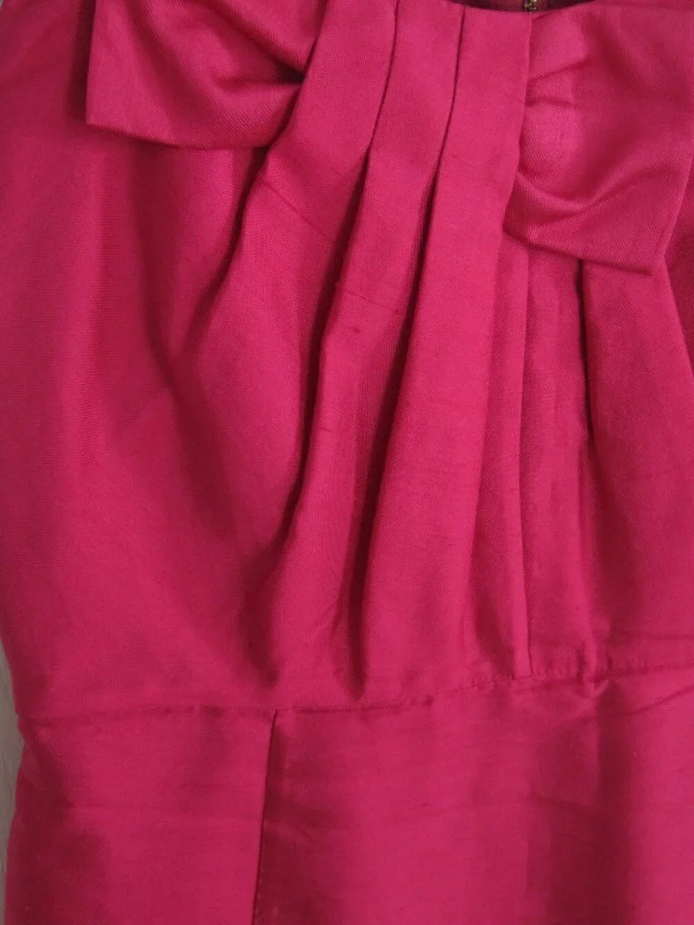 Kate Spade Fuchsia Bow Silk Faille Dress Size 0 Hot Pink Elegant Event Wear